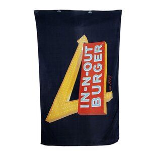 In-n-Out Burger Beach Towel Black Background 100% Cotton Terrycloth 35x56"